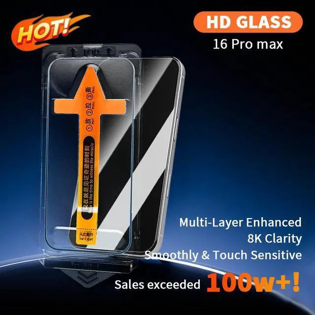 Alt view image 2 of 7 - SHANJIGUANG iPhone Screen Protector HD for 15/16,15pro/16pro max 2 packs, Automatic Dust Tempered Film Removal Free of Bubbles Easy to Install Dust-Proof iPhone16pro HD 2pcs