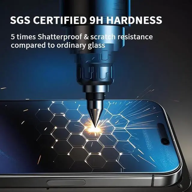 Alt view image 7 of 7 - SHANJIGUANG iPhone Screen Protector HD for 15/16,15pro/16pro max 2 packs, Automatic Dust Tempered Film Removal Free of Bubbles Easy to Install Dust-Proof iPhone16pro HD 2pcs