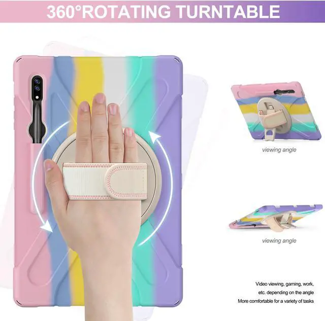 Alt view image 2 of 7 - BONAEVER For Samsung Galaxy Tab S8 Ultra 14.6 inch 2022 Case Shockproof Protective Case for Galaxy Tab S8 Ultra 14.6" Model SM-X900 / SM-X906 with Stand andandle Hand Strap & Shoulder Strap