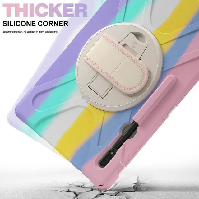 Alt view image 3 of 7 - BONAEVER For Samsung Galaxy Tab S8 Ultra 14.6 inch 2022 Case Shockproof Protective Case for Galaxy Tab S8 Ultra 14.6" Model SM-X900 / SM-X906 with Stand andandle Hand Strap & Shoulder Strap