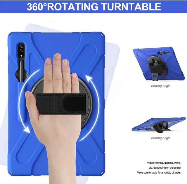 Alt view image 2 of 7 - BONAEVER For Samsung Galaxy Tab S8 Ultra 14.6 inch 2022 Case Shockproof Protective Case for Galaxy Tab S8 Ultra 14.6" Model SM-X900 / SM-X906 with Stand andandle Hand Strap & Shoulder Strap