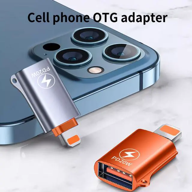 Alt view image 4 of 7 - Lightning Male to USB Female OTG Adapter PD 20W Fast Charging Adapter Connector Convertor for iPhone 14 13 iPad U Disk Mouse Keyboard Hubs Silver