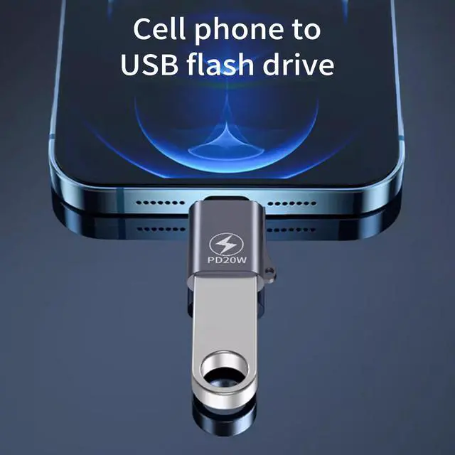 Alt view image 2 of 7 - Lightning Male to USB Female OTG Adapter PD 20W Fast Charging Adapter Connector Convertor for iPhone 14 13 iPad U Disk Mouse Keyboard Hubs Silver