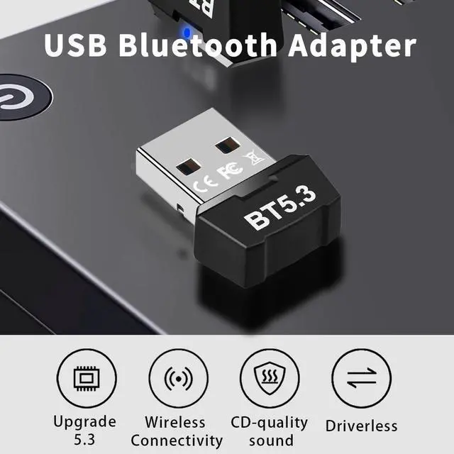 Alt view image 3 of 7 - USB Bluetooth Adapter 5.3 for PC Plug and Play Adapter for Keyboard Mouse Headphone Speakers