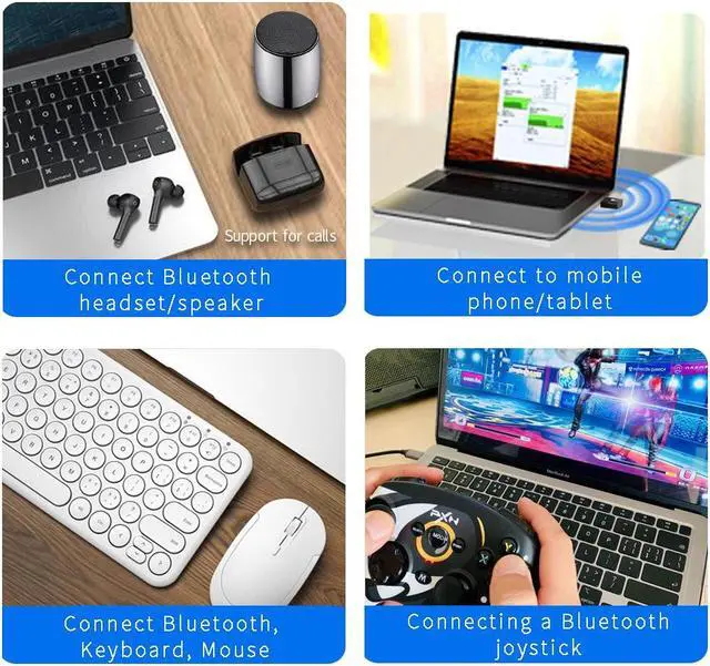 Alt view image 7 of 7 - USB Bluetooth Adapter 5.3 for PC Plug and Play Adapter for Keyboard Mouse Headphone Speakers