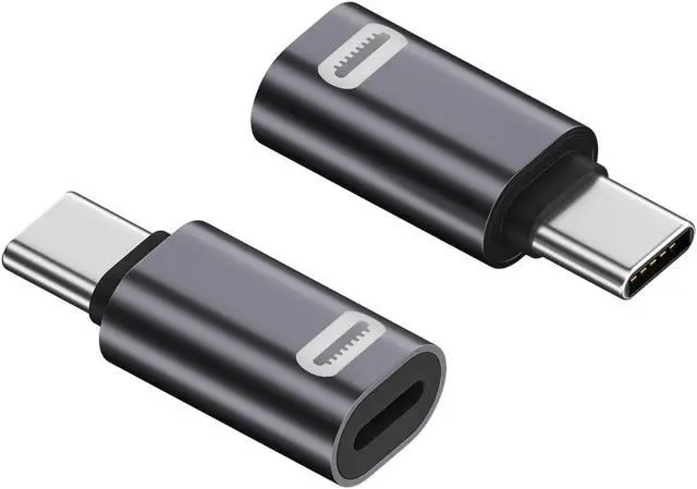 Main image of USB C Male to Lightning Female Adapter 2 Pack Fast Charging and Data Sync for iPhone 15 Series iPad Switch Laptop Other Type C Device Not OTG Silver No Keychain