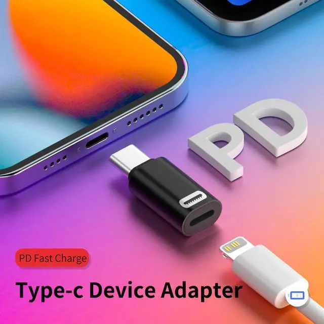 Alt view image 3 of 7 - USB C Male to Lightning Female Adapter 2 Pack Fast Charging and Data Sync for iPhone 15 Series iPad Switch Laptop Other Type C Device Not OTG Black No Keychain