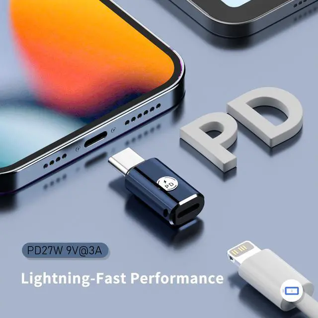 Alt view image 2 of 6 - Lightning to USB C Adapter 2Pack 27W Fast Charging and Data Transfer for iPhone 15 Series iPad MacBook Other Type C Device Not OTG