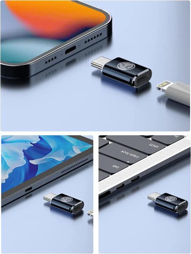 Alt view image 3 of 6 - Lightning to USB C Adapter 2Pack 27W Fast Charging and Data Transfer for iPhone 15 Series iPad MacBook Other Type C Device Not OTG