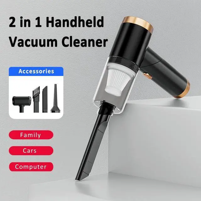 Alt view image 7 of 7 - Cordless Mini Handheld Vacuum Cleaner Electric Air Duster Vacuum Cleaner 2 in 1 Rechargeable for Home, Office and Car Cleaning