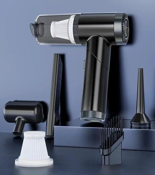 Alt view image 2 of 7 - Cordless Mini Handheld Vacuum Cleaner Electric Air Duster Vacuum Cleaner 2 in 1 Rechargeable for Home, Office and Car Cleaning