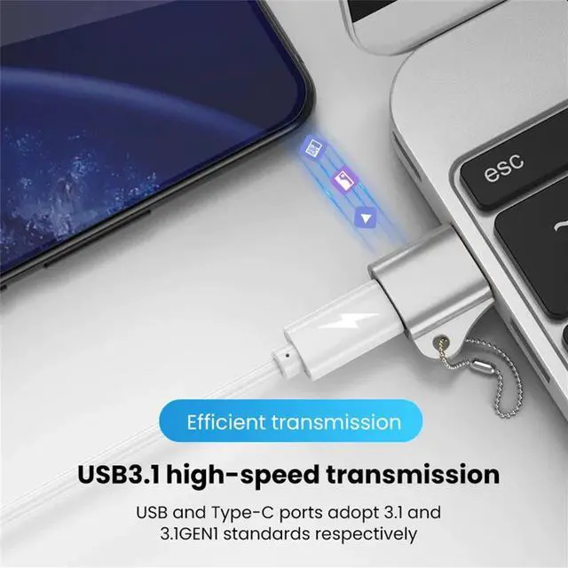 Alt view image 5 of 7 - 2Pcs 240W USB OTG to Type C Data Transfer Adapter Type C Female to USB Male Converter Fast Charging Adapter for Laptop Macbook Samsung