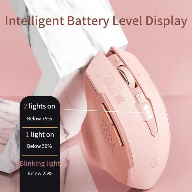 Alt view image 3 of 7 - Wireless Mouse Bluetooth 2.4GHz Three-mode 2400dpi Silent Mouse Typec Rechargeable Game For Computer Accessory Gifts