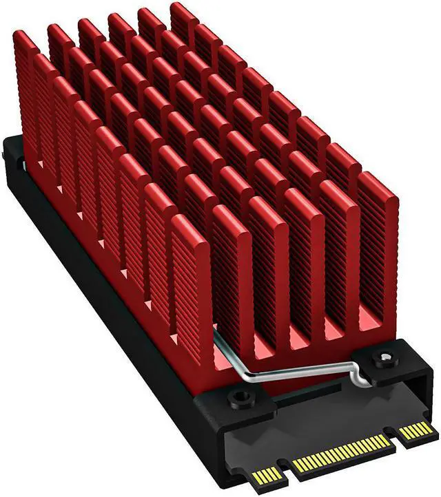 Alt view image 2 of 7 - archgon SSD Heatsink for PCIe SSD m.2 2280 SSD nvme SSD for workstation server rugged computer ipc industrial computer gaming pc use (red)(HS-0130-R)