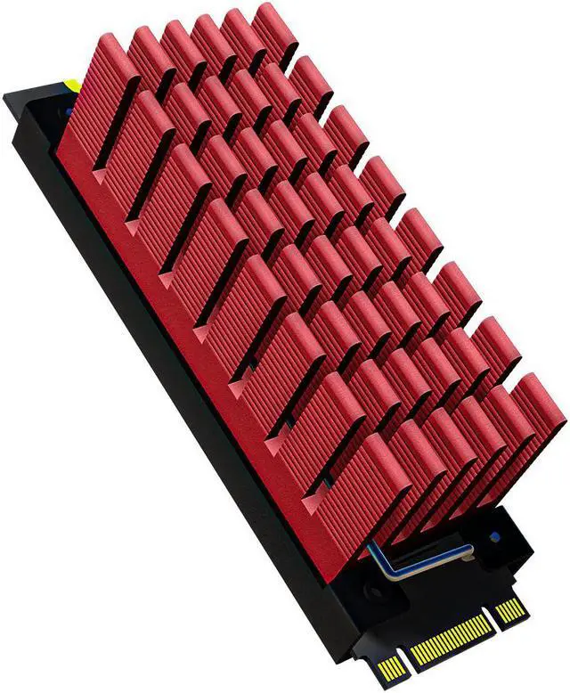Alt view image 3 of 7 - archgon SSD Heatsink for PCIe SSD m.2 2280 SSD nvme SSD for workstation server rugged computer ipc industrial computer gaming pc use (red)(HS-0130-R)