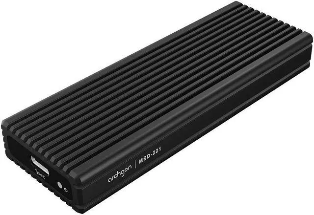 Alt view image 2 of 7 - Archgon USB 3.1 Gen.2 NVMe Aluminum External SSD Enclosure with Both USB-C and USB-A Cables Compatible with M.2 2230/2242/2260/2280 PCIe-Based Solid State Drive Model MSD-221 (Black)