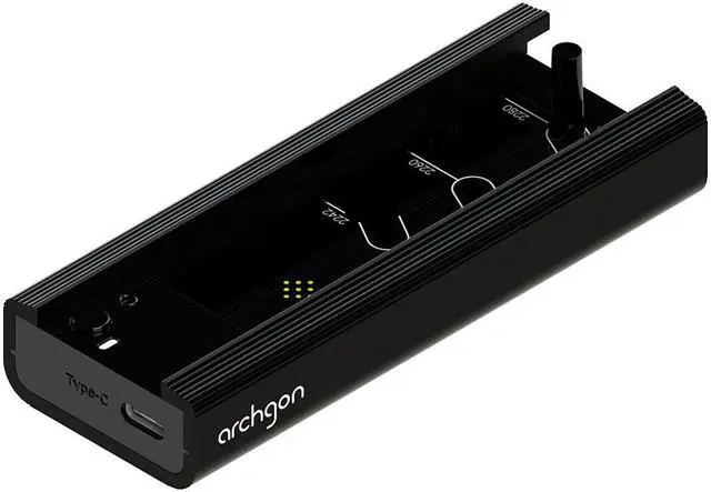 Alt view image 5 of 7 - archgon USB 3.2 Type-C Aluminum External SSD Dock Compatible with PCIe NVMe 2242/2260/2280 & M.2 SATA Solid State Drive Support UASP Designed for Heatsink with 1-inch in width (MSD-3100)