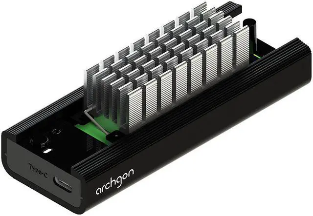 Alt view image 7 of 7 - archgon USB 3.2 Type-C Aluminum External SSD Dock Compatible with PCIe NVMe 2242/2260/2280 & M.2 SATA Solid State Drive Support UASP Designed for Heatsink with 1-inch in width (MSD-3100)