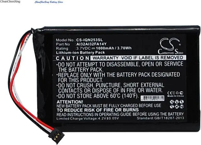 Alt view image 12 of 16 - 1000mAh Battery for Garmin Nuvi 2539LM, 2559LM, 2589LMT, 2599LMT; AI32AI32FA14Y