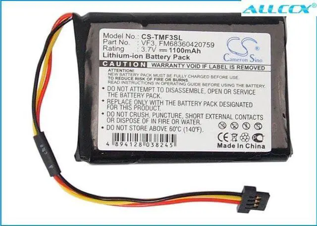 Alt view image 10 of 14 - 1100mAh Battery for TomTom Quanta GPS; FM68360420759, VF3