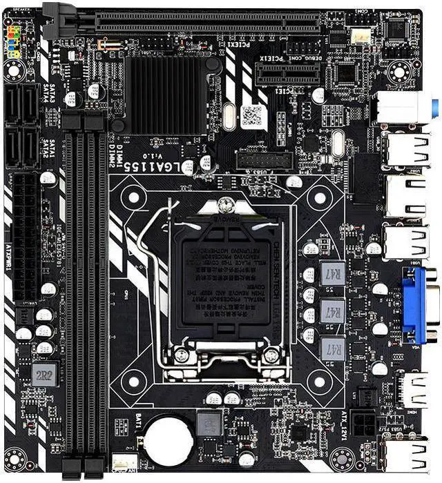 Alt view image 5 of 6 - H61 desktop motherboard Dual channels SATA Ethernet for DDR3 ram stock H61M LGA 1155 quality assured graphics card pc M-ATX motherboard