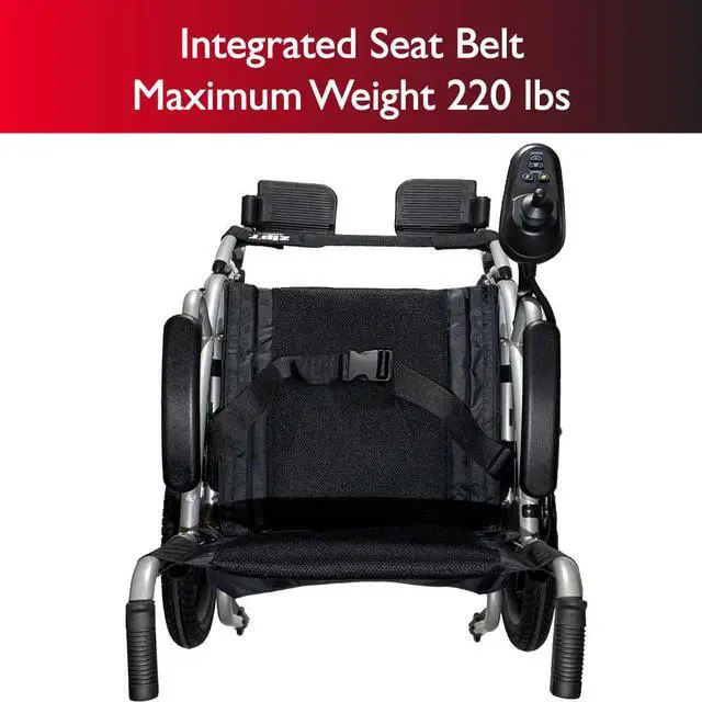 Alt view image 7 of 7 - Zipr Transport Lite Electric Wheelchair - Lightweight Folding Electric Wheelchair - Portable Electric Wheelchairs For Adults, Seniors, Elderly, Travel - Power Wheelchair Long Range Battery & USB Port