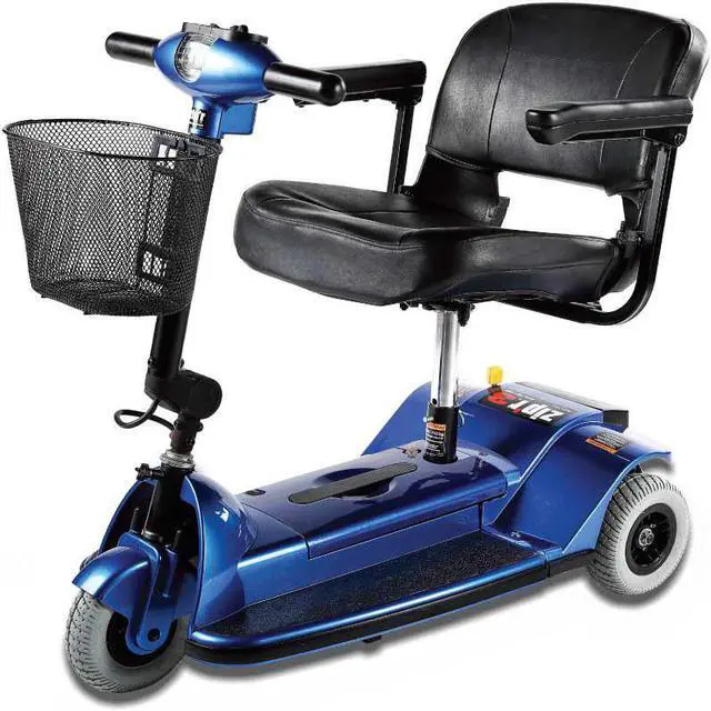 Main image of Zipr 3-Wheel Mobility Scooter - Folding Electric Motorized Wheelchair - Mobility Scooters for Seniors, Travel, Adults, Elderly, Handicapped - Power Extended Battery - Charger and Metal Basket Included