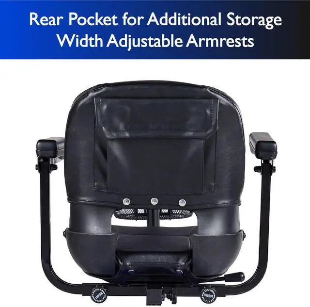 Alt view image 7 of 7 - Zipr 3-Wheel Mobility Scooter - Folding Electric Motorized Wheelchair - Mobility Scooters for Seniors, Travel, Adults, Elderly, Handicapped - Power Extended Battery - Charger and Metal Basket Included