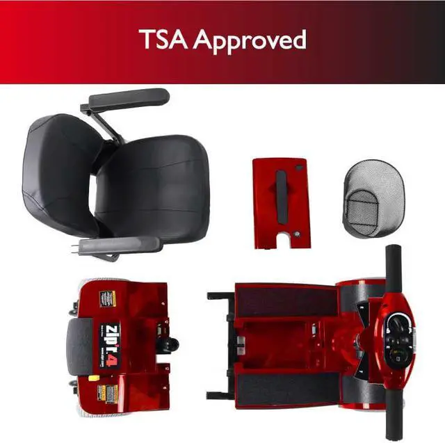 Alt view image 6 of 7 - Zipr Traveler 4 Wheel Long Range Mobility Scooter - Portable Folding Motorized Wheelchair - Mobility Scooters for Adults, Seniors, Elderly - Mobility Scooters - Charger and Metal Basket Included -