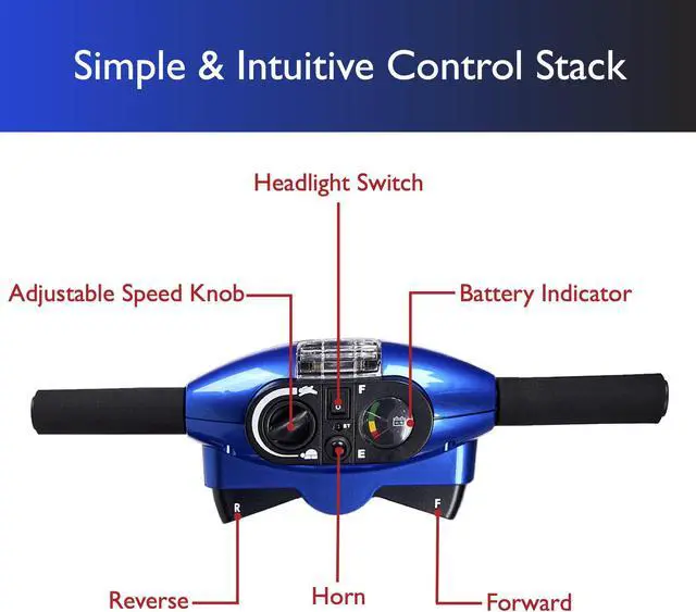Alt view image 3 of 7 - Zipr Xtra 3 Wheel Scooter - 3 Wheel Extended Wheelbase Mobility Scooter - 16" Seat Electric Wheelchair - Portable & Folding Mobility Scooters for Adults, Travel, Seniors, Elderly