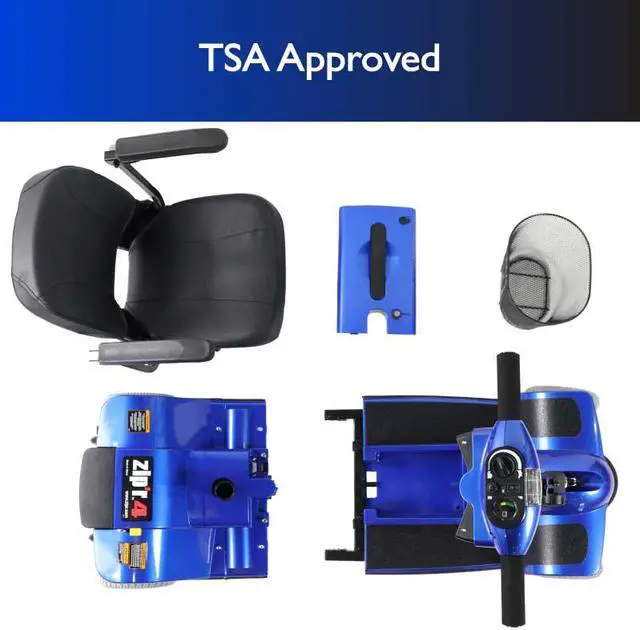 Alt view image 6 of 7 - Zipr Traveler Xtra 4 Wheel Spacious Long Range Mobility Scooter - Folding Motorized Wheelchair - Mobility Scooter for Adults, Travel, Seniors, Elderly - Mobility Scooters -