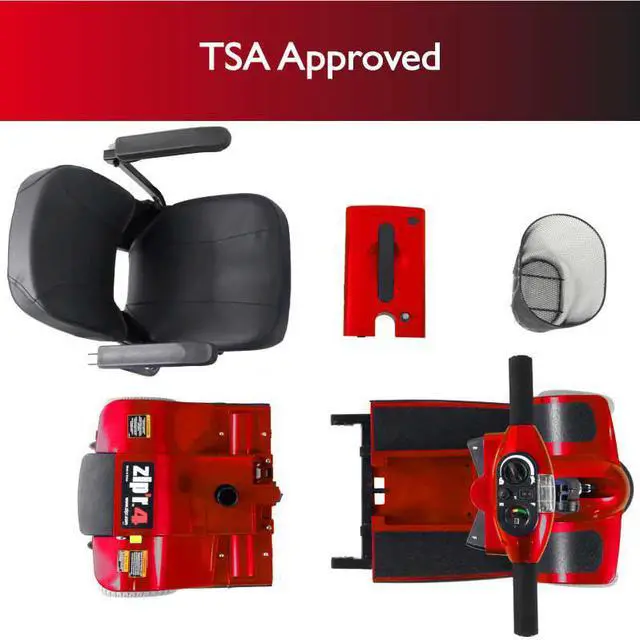 Alt view image 6 of 7 - Zipr Traveler Xtra 4 Wheel Spacious Long Range Mobility Scooter - Folding Motorized Wheelchair - Mobility Scooter for Adults, Travel, Seniors, Elderly - Mobility Scooters -
