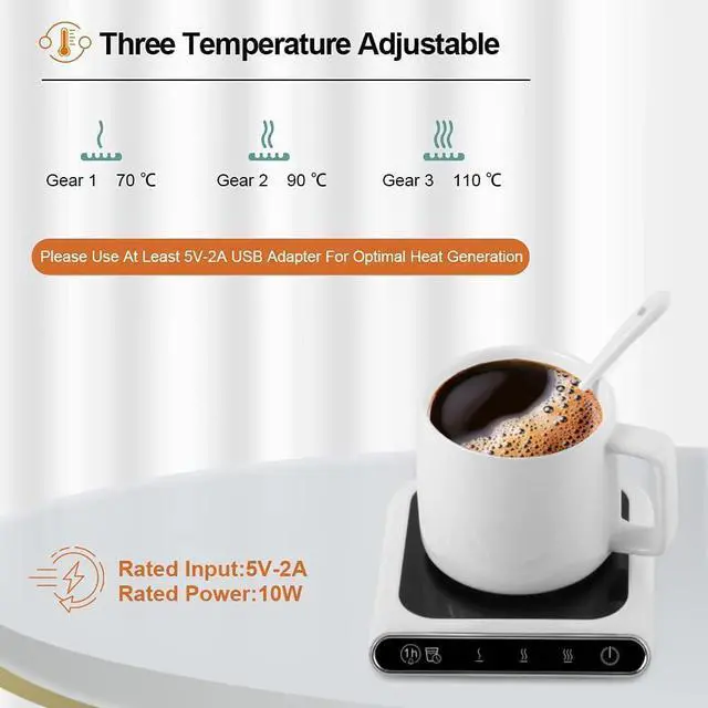 Alt view image 2 of 7 - Coffee Mug Warmer & Cup Warmer For Desk With Intelligent Gravity Sensor Switch, Electric Beverage Warmer For Office Home Coffee Milk Tea Water