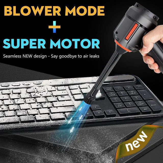 Alt view image 2 of 6 - Air Duster, Mini Vacuum & Compressed Air & Blower 3-in-1, Keyboard Cleaner, 35000 RPM Electric Canned air can, for Computer Desk Electronics