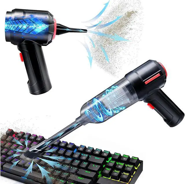 Main image of Air Duster, Mini Vacuum & Compressed Air & Blower 3-in-1, Keyboard Cleaner, 35000 RPM Electric Canned air can, for Computer Desk Electronics