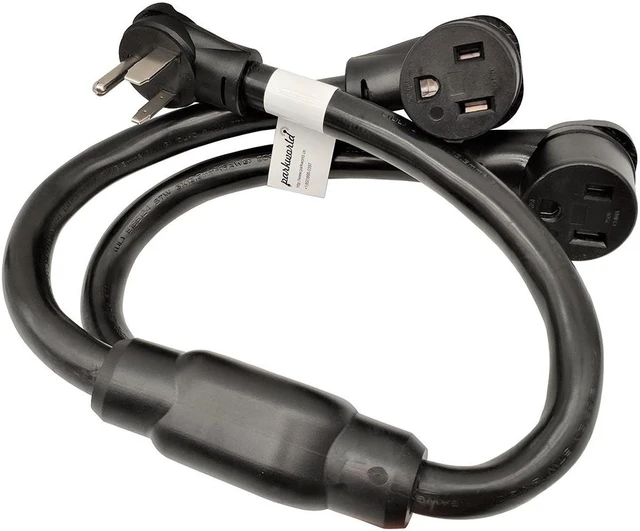 Main image of Parkworld 61513 Welder 50A Splitter, Industrial Male Plug NEMA 6-50P to (2) 6-50R Female Connectors, NEMA 6-50 Splitter Cord Y Adapter 3 feet