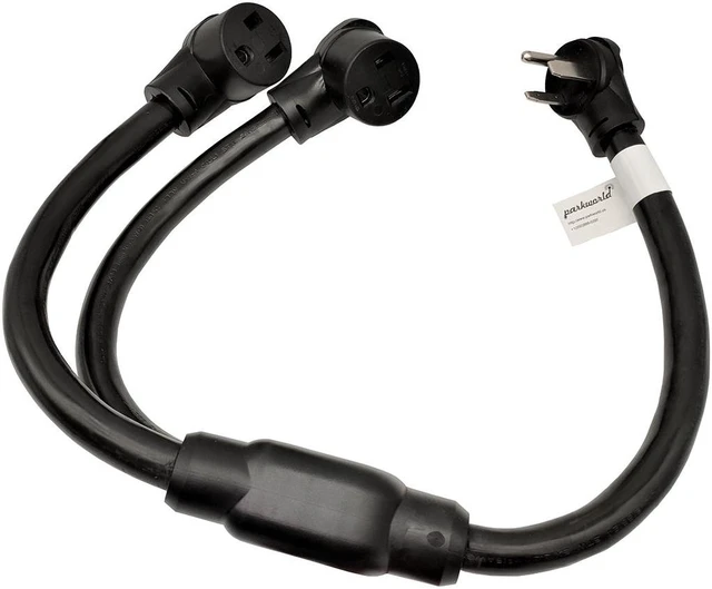 Alt view image 2 of 5 - Parkworld 61513 Welder 50A Splitter, Industrial Male Plug NEMA 6-50P to (2) 6-50R Female Connectors, NEMA 6-50 Splitter Cord Y Adapter 3 feet