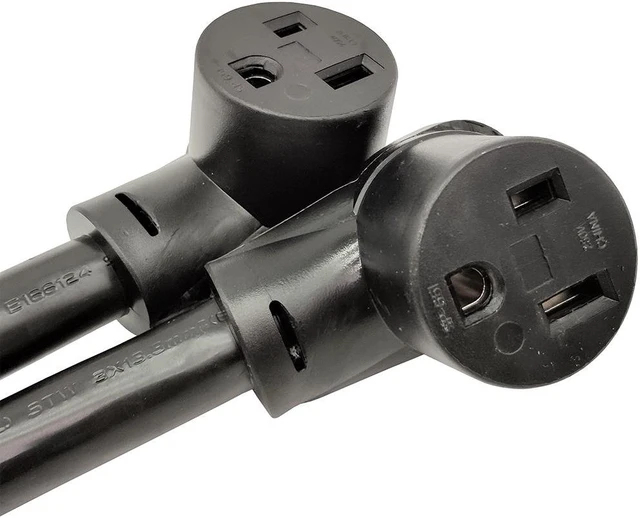 Alt view image 3 of 5 - Parkworld 61513 Welder 50A Splitter, Industrial Male Plug NEMA 6-50P to (2) 6-50R Female Connectors, NEMA 6-50 Splitter Cord Y Adapter 3 feet