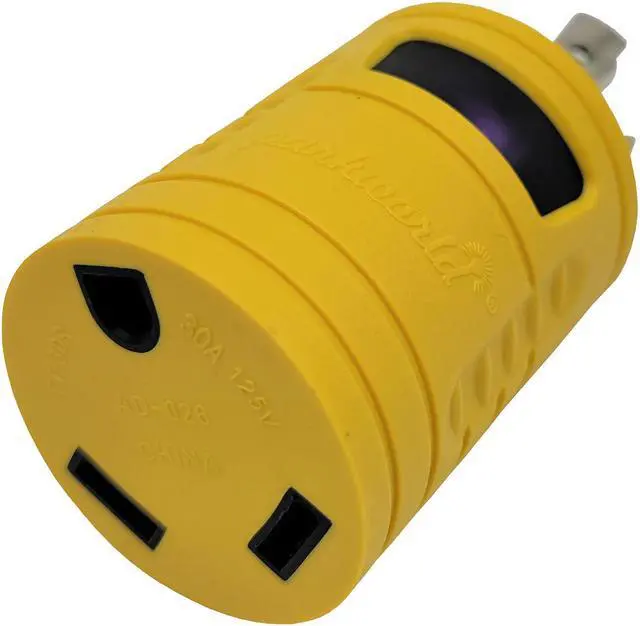 Alt view image 5 of 5 - Parkworld 691784Y RV Power Adapter L14-30P to TT-30R, 30 AMP 4-Prong Generator Locking L14-30 Male Plug to RV TT-30 Female Receptacle