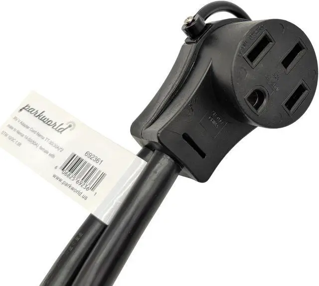Alt view image 2 of 3 - Parkworld 692361 RV (2)30A to 50A V adapter cord, (2) TT-30P male to 14-50R female, 1.5FT