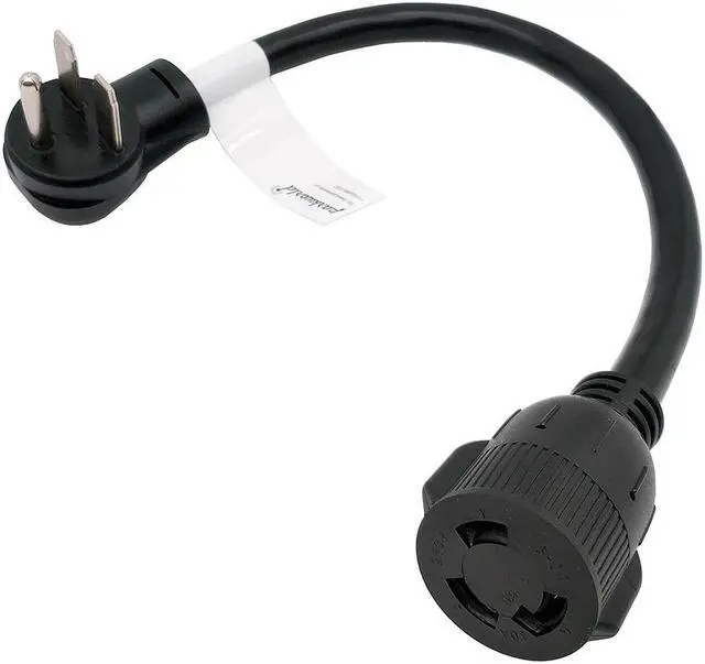 Main image of Parkworld 60820 AC Adapter Cord Welder 30 Amp 6-30P Male right angle to 30 Amp L6-30R Locking Connector Female (1.5FT)