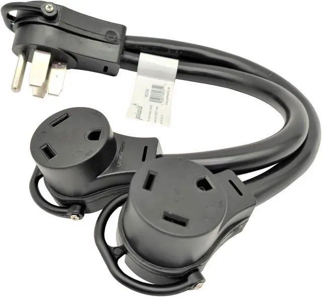 Alt view image 4 of 4 - Parkworld 692354 Splitter, RV 50A to (2)30A V splitter cord adapter, 14-50P male to (2) TT-30R female