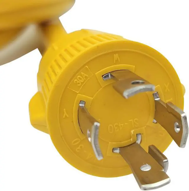 Alt view image 2 of 5 - Parkworld 62176A Shore Power Adapter Generator 30A L14-30P Male to Marine 50A SS2-50R Female with Locking Ring 10 ft.