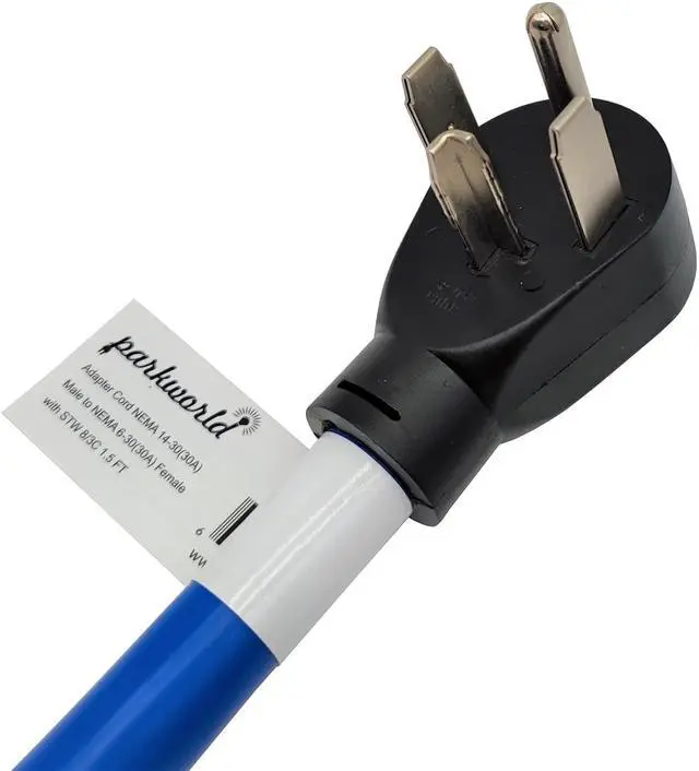 Alt view image 3 of 4 - Parkworld 886757 Adapter Cord Dryer 14-30P Male Right Angle to Welder 6-30R Female