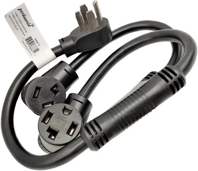 Main image of Parkworld 886610 Dryer Splitter, NEMA 14-30 Male Plug to 14-30 & 10-30 Female Receptacle, Dryer 4-Prong 30 AMP Y Adapter Cord