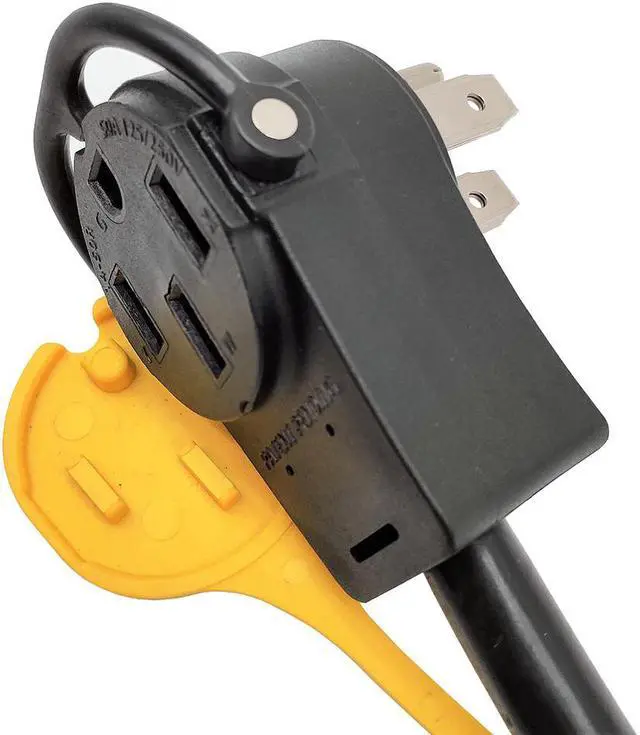 Alt view image 4 of 6 - Parkworld 61148 RV Splitter Adapter Cord 14-50P to 14-50R 50A 125V/250V & (3)5-15R Household Tri Outlet 15A 125V