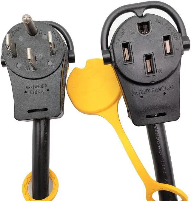 Alt view image 6 of 6 - Parkworld 61148 RV Splitter Adapter Cord 14-50P to 14-50R 50A 125V/250V & (3)5-15R Household Tri Outlet 15A 125V