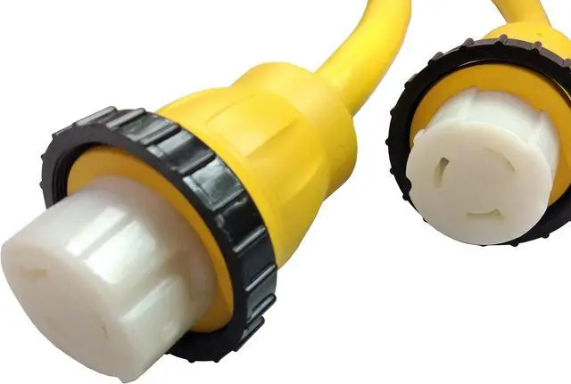 Alt view image 6 of 6 - Parkworld 885804 Splitter Marine Shore Power SS2-50P Male Plug to (2) SS1-50R Female Receptacle, (1) 250V to (2) 125V Y Adatper Cord