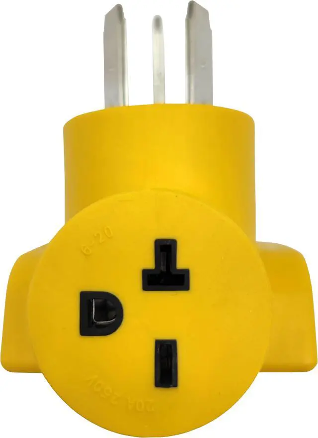 Alt view image 2 of 4 - Parkworld 63074 NEMA 10-50P to 6-20R T-Blade 6-15R One Piece Compact Adapter Stove to A/C Adaptor Output 20amp 250Volt