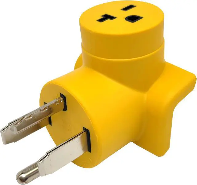 Alt view image 4 of 4 - Parkworld 63135 NEMA 14-30P to 6-20R T-Blade 6-15R One Piece Compact Adapter Dryer to A/C Adaptor Output 20amp 250Volt